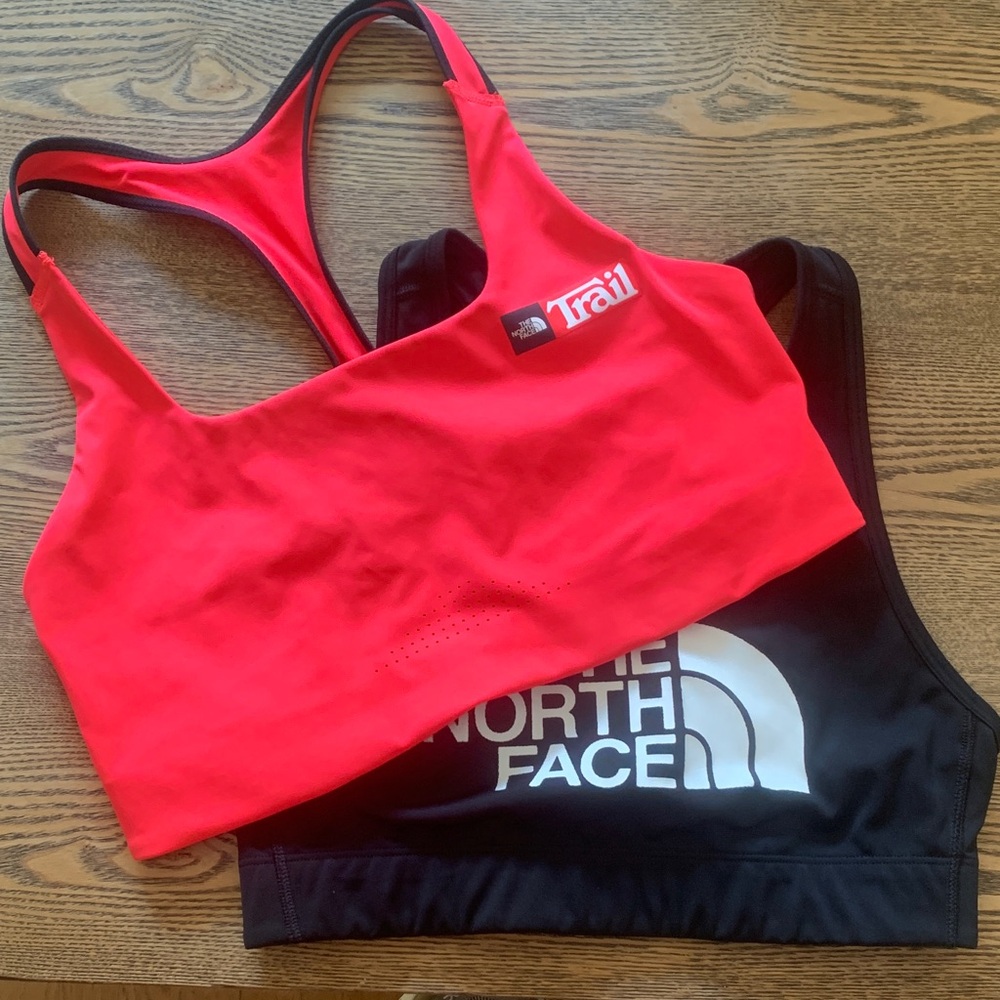 The North Face Bright Orange and Black Active Bras.Set of 2. Medium